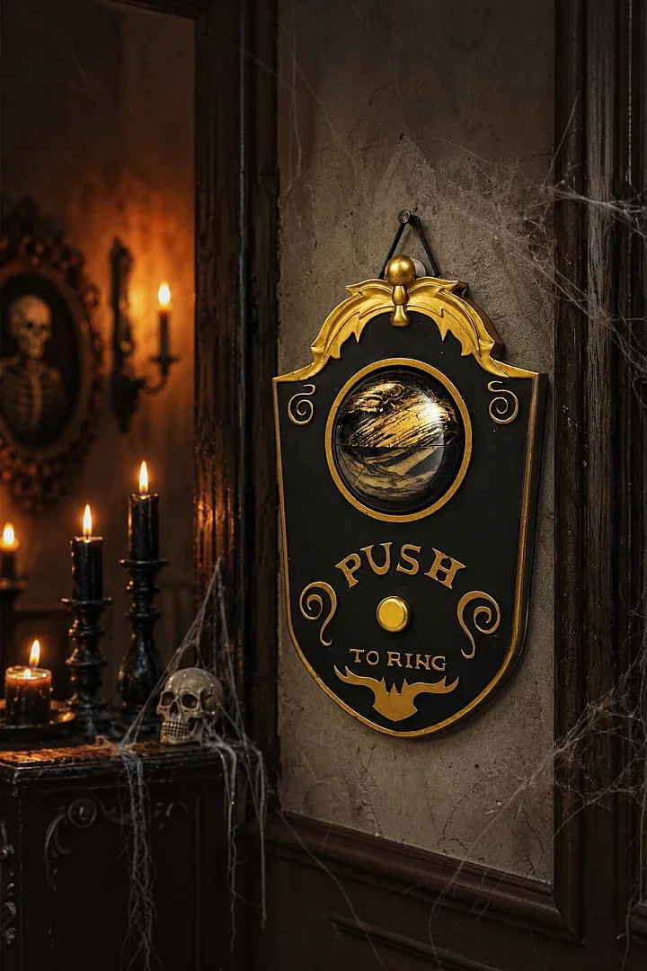 Cadılar Bayramı Halloween Ding-Dong Kapı Zili Siyah - 5