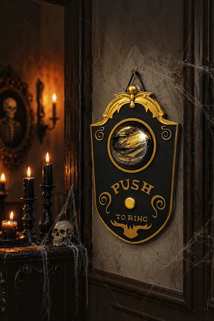 Cadılar Bayramı Halloween Ding-Dong Kapı Zili Siyah - 5