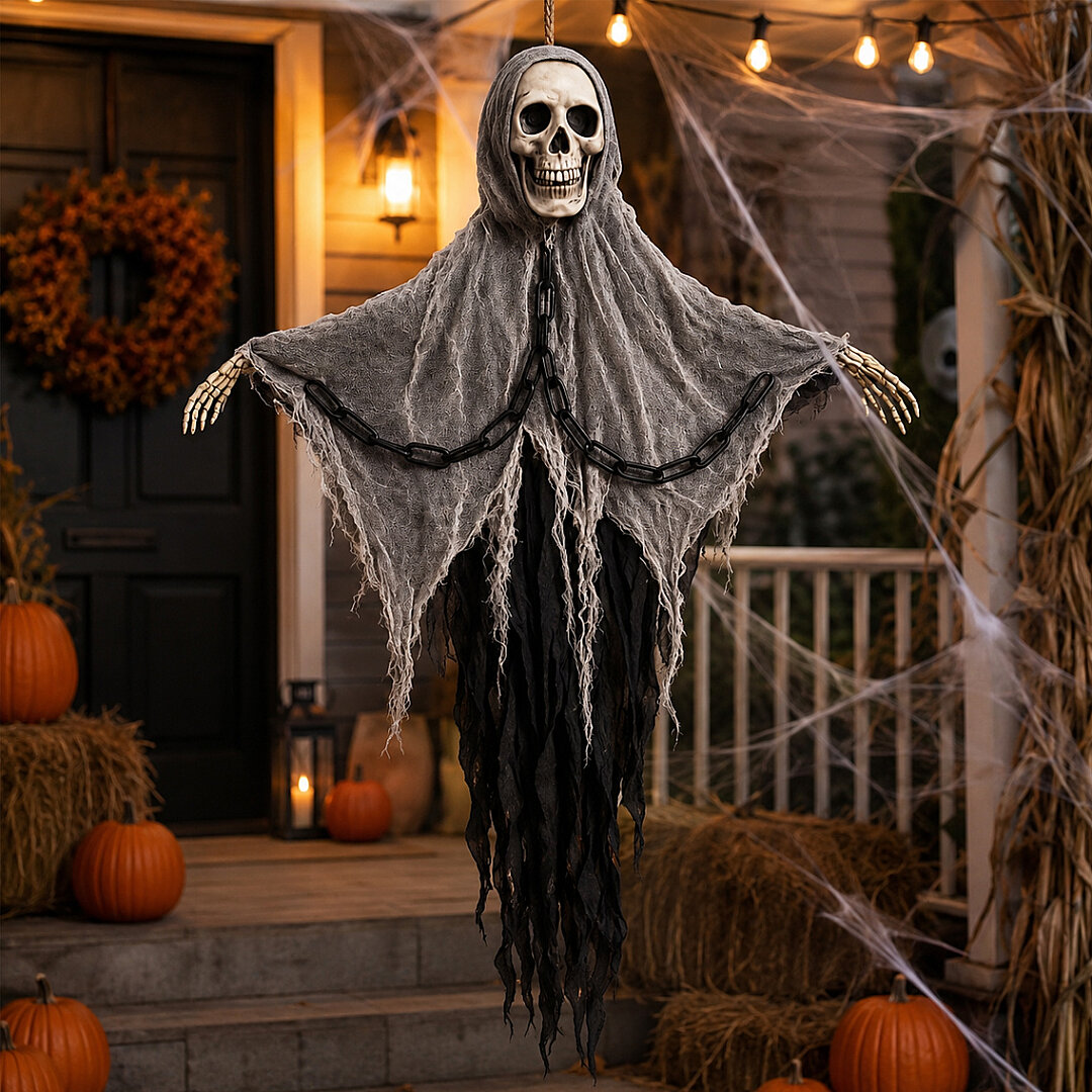 Beysüs Cadılar Bayramı Halloween Işıklı Sesli İskelet Tavan Süsü - 3