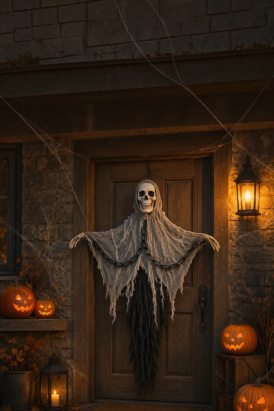 Cadılar Bayramı Halloween Işıklı Sesli İskelet Tavan Süsü - 4