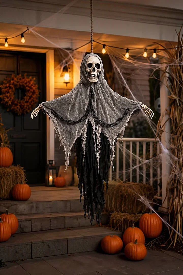 Cadılar Bayramı Halloween Işıklı Sesli İskelet Tavan Süsü - 3