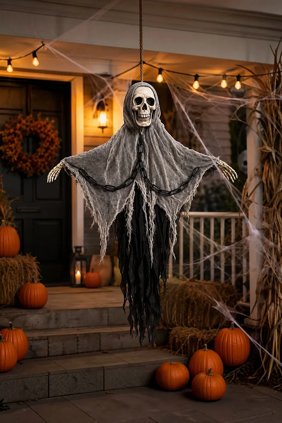 Cadılar Bayramı Halloween Işıklı Sesli İskelet Tavan Süsü - 3