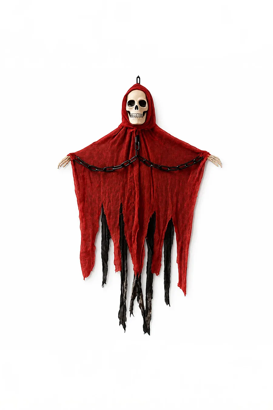 Cadılar Bayramı Halloween Işıklı Sesli Kırmızı İskelet Tavan Süsü - 5