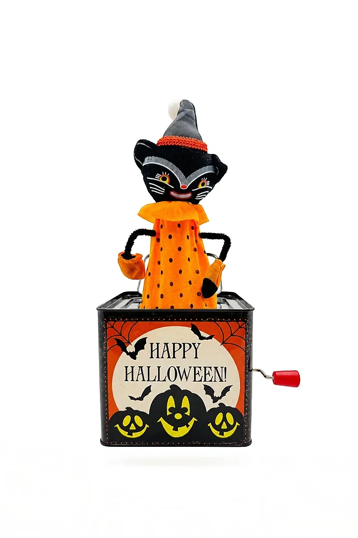 Cadılar Bayramı Halloween Jack-in-the-Box Sihirli Kedi Kurmalı Kutu - 1