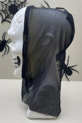 Beysüs Cadılar Bayramı Halloween Maske İskelet Kuru Kafa Tüllü Siyah Beyaz - 2