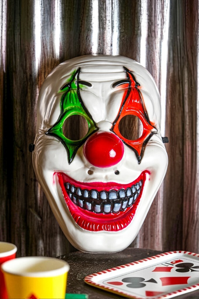 Beysüs Cadılar Bayramı Halloween Maske Palyaço Kırmızı Yeşil - 4