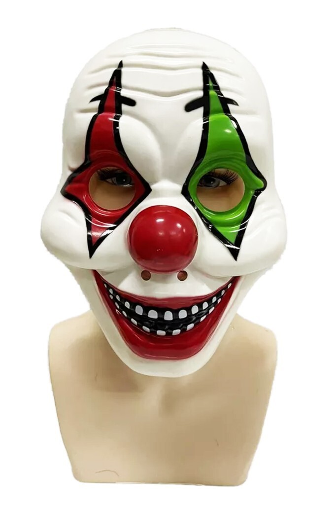 Beysüs Cadılar Bayramı Halloween Maske Palyaço Kırmızı Yeşil - 6