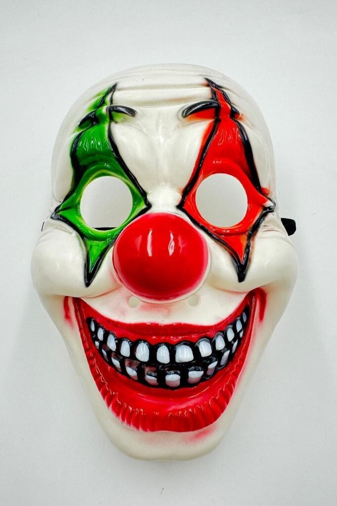 Beysüs Cadılar Bayramı Halloween Maske Palyaço Kırmızı Yeşil - 9