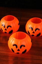 Beysüs Cadılar Bayramı Halloween Mini Balkabağı Kova 6'lı Set - 1