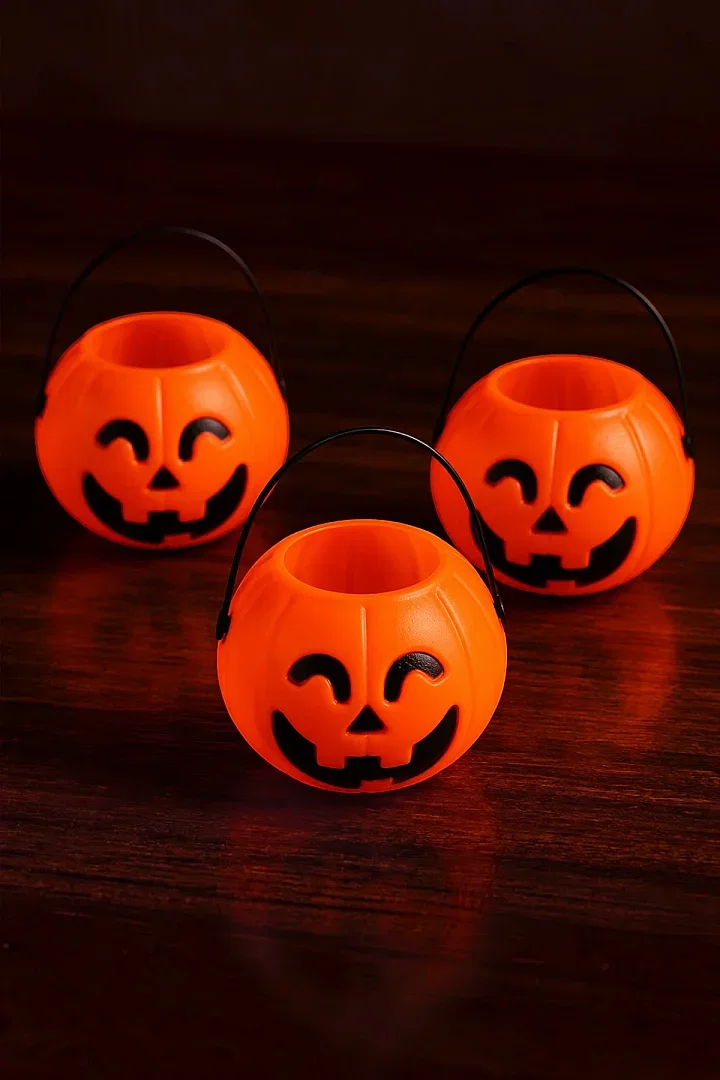 Cadılar Bayramı Halloween Mini Balkabağı Kova 6'lı Set - 1