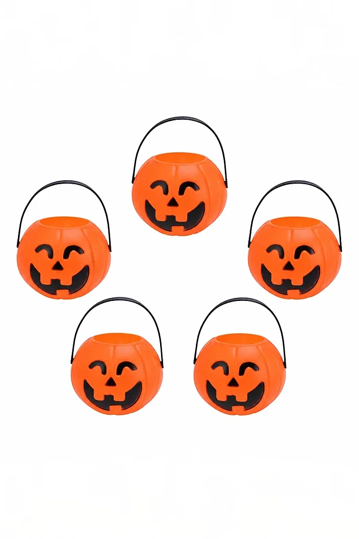 Cadılar Bayramı Halloween Mini Balkabağı Kova 6'lı Set - 4