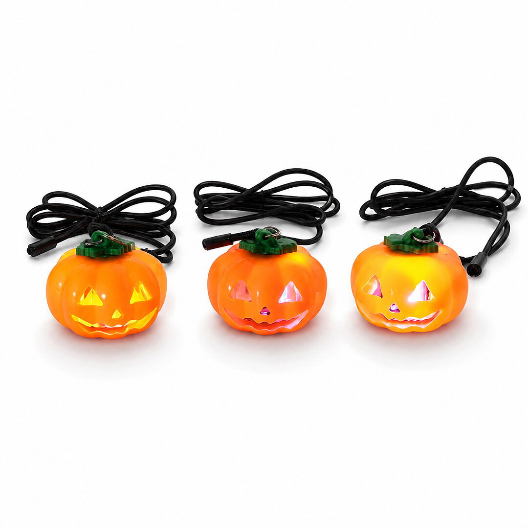 Cadılar Bayramı Halloween Pilli Balkabağı Kolye 3 lü - 3
