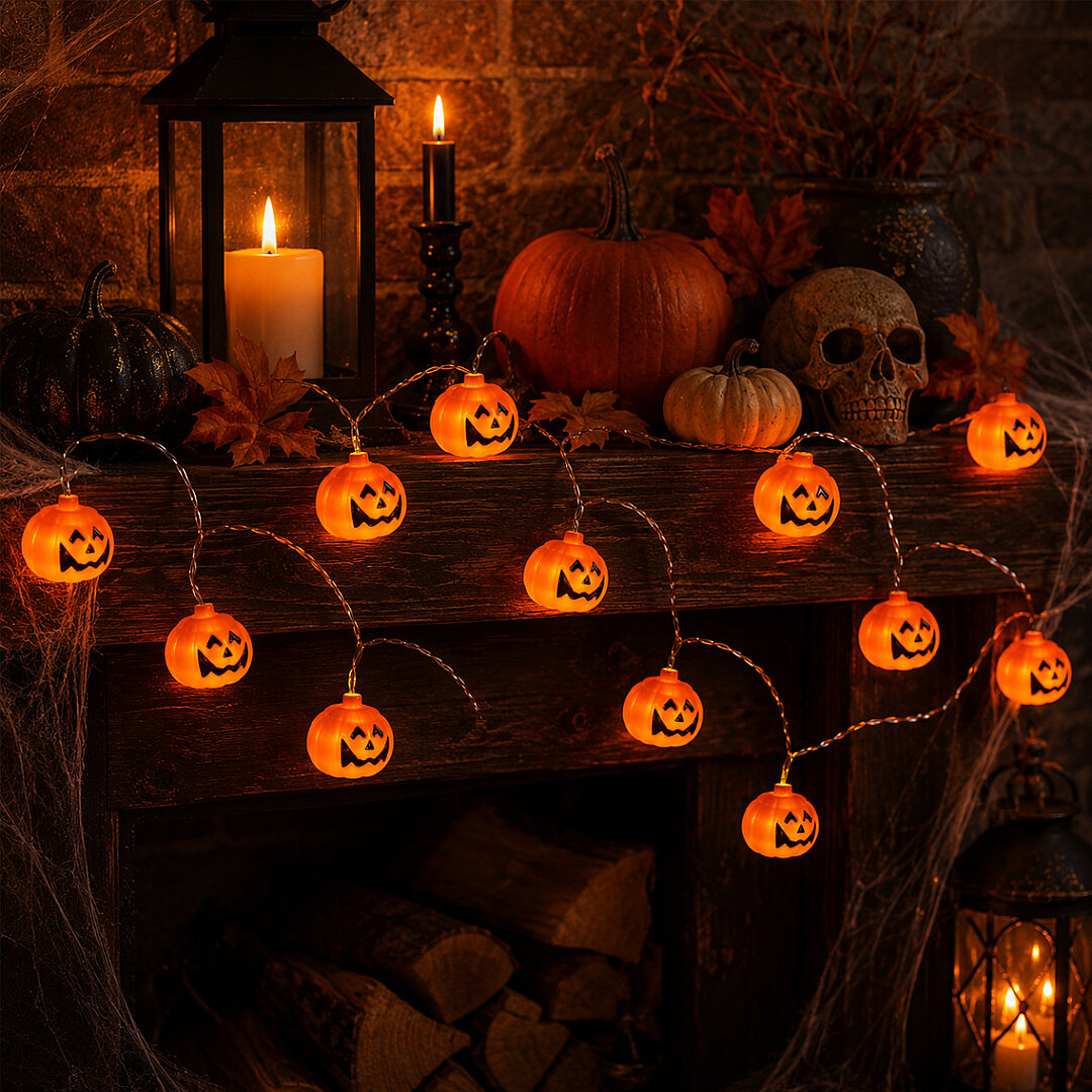 Beysüs Cadılar Bayramı Halloween Pilli Balkabağı Led 12 li - 4