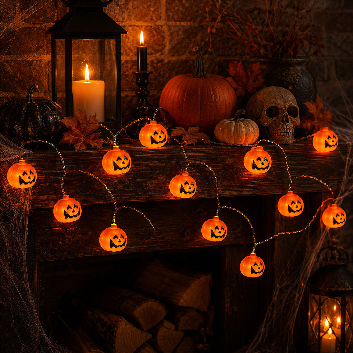 Beysüs Cadılar Bayramı Halloween Pilli Balkabağı Led 12 li - 4