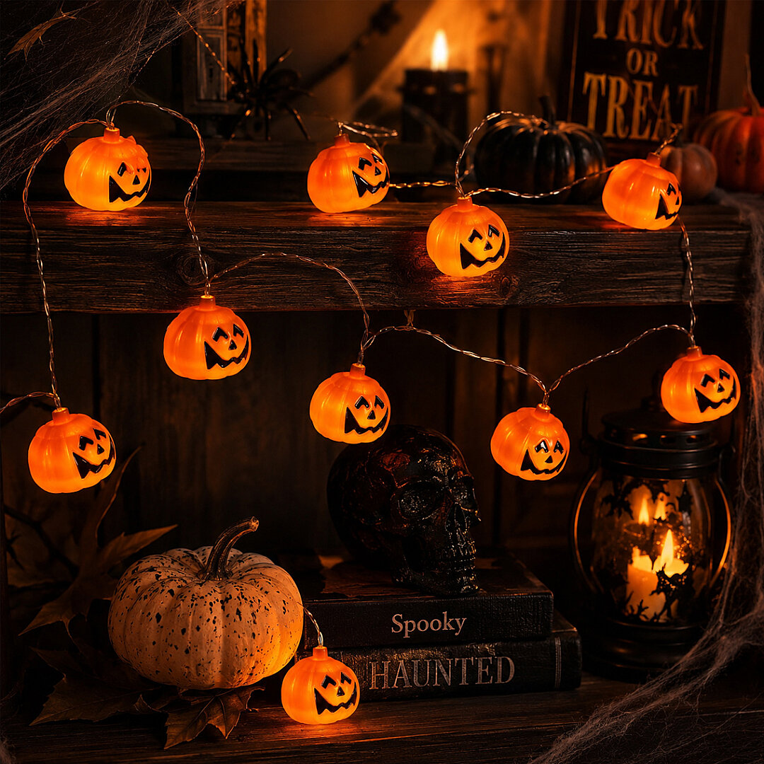 Beysüs Cadılar Bayramı Halloween Pilli Balkabağı Led 12 li - 6