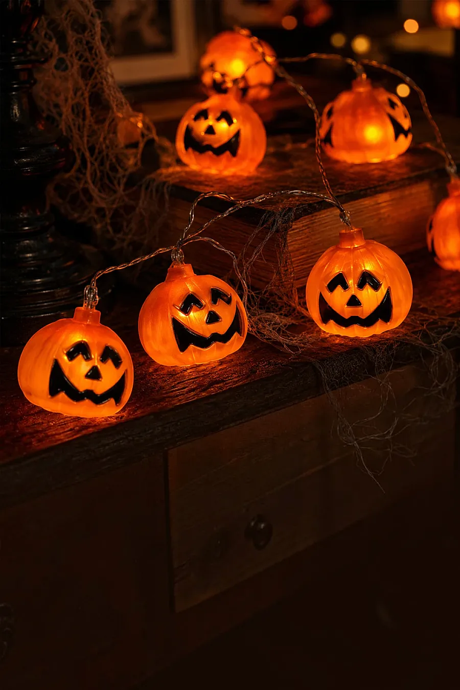 Cadılar Bayramı Halloween Pilli Balkabağı Led 12 li - 3