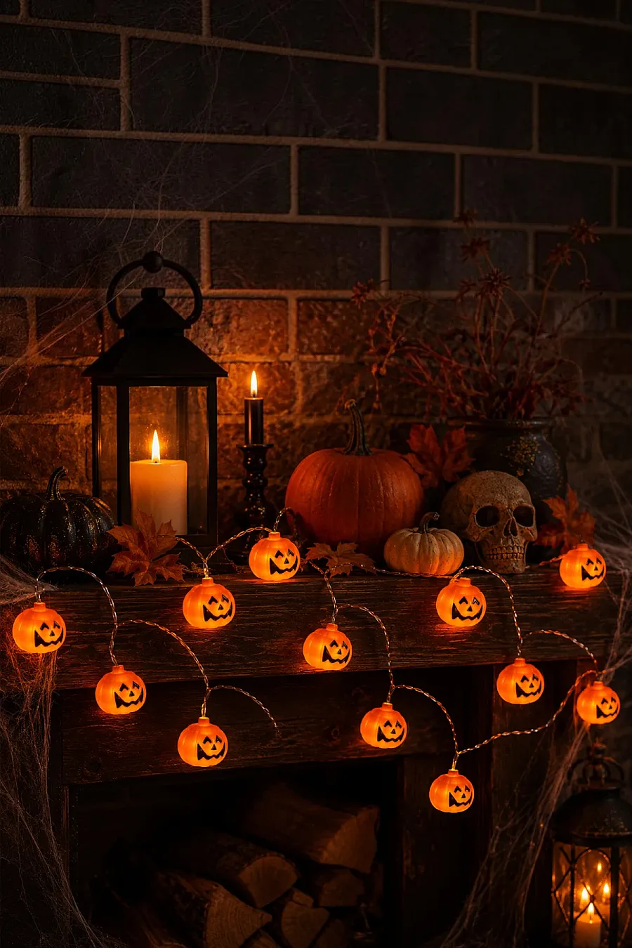 Cadılar Bayramı Halloween Pilli Balkabağı Led 12 li - 5