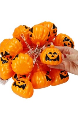 Beysüs Cadılar Bayramı Halloween Pilli Balkabağı Led 12 li - 5