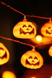 Beysüs Cadılar Bayramı Halloween Pilli Balkabağı Led 12 li - 6