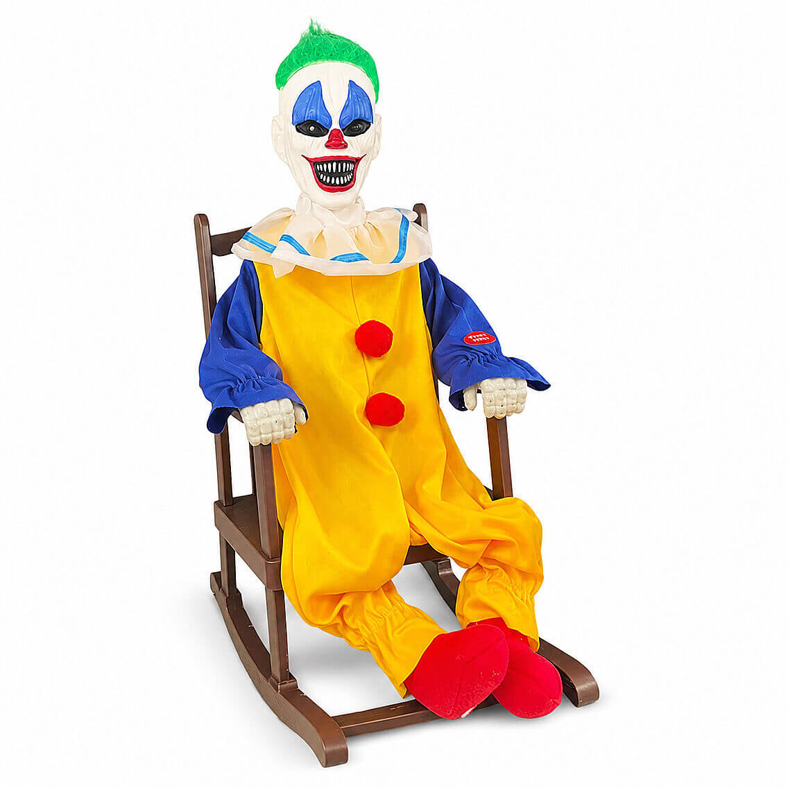 Cadılar Bayramı Halloween Sallanan Sandalyeli Palyaço Dekor Figür Sesli Sensörlü 50 cm - 4