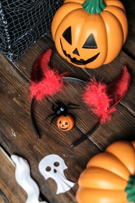 Beysüs Cadılar Bayramı Halloween Tac Boynuz Kırmızı - 3