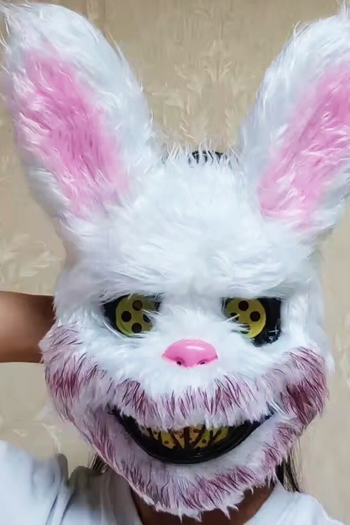 Beysüs Cadılar Bayramı Halloween Tüylü Tavşan Maskesi - 7