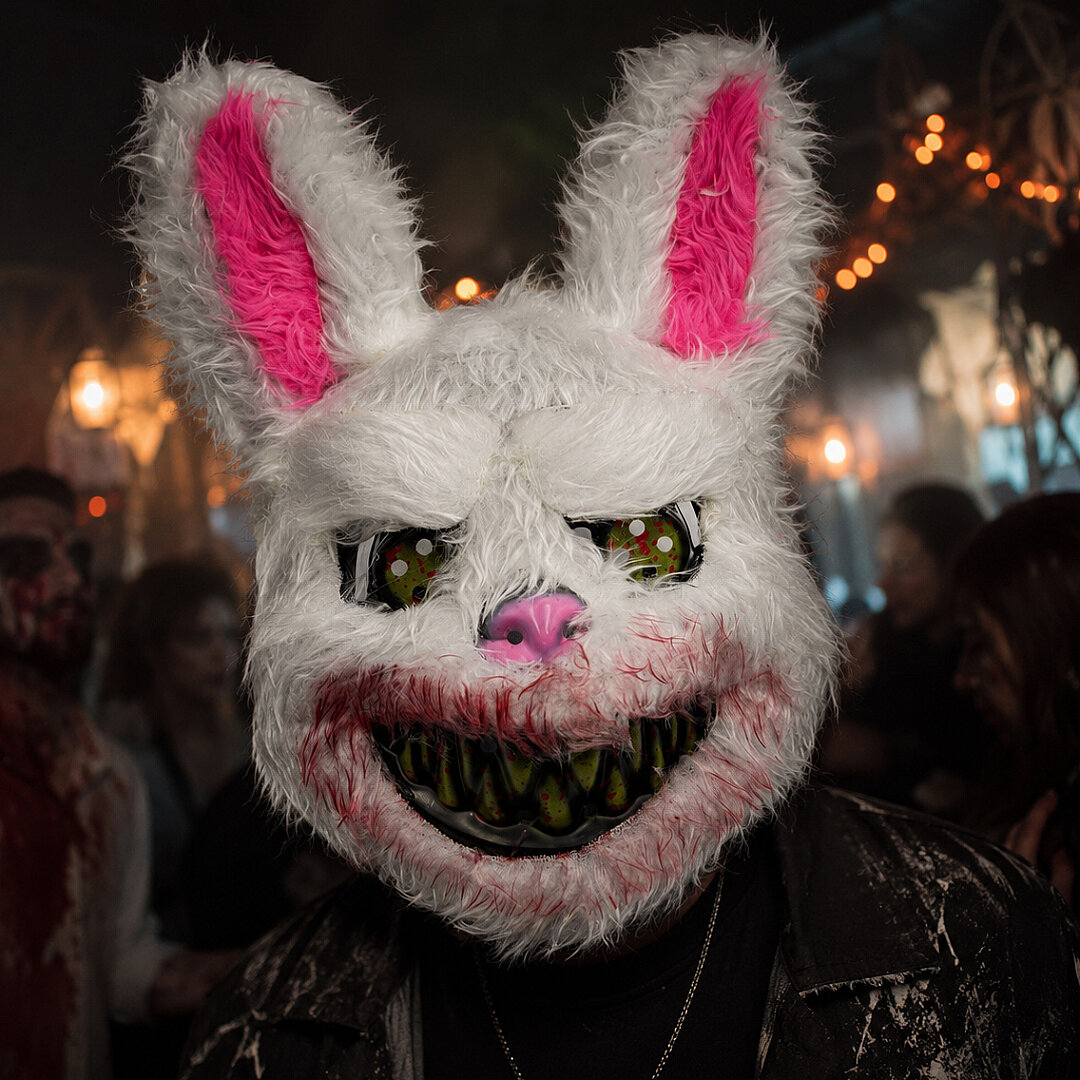 Beysüs Cadılar Bayramı Halloween Tüylü Tavşan Maskesi - 2