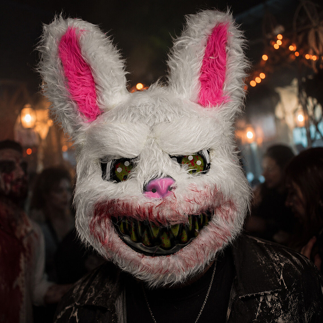 Beysüs Cadılar Bayramı Halloween Tüylü Tavşan Maskesi - 2
