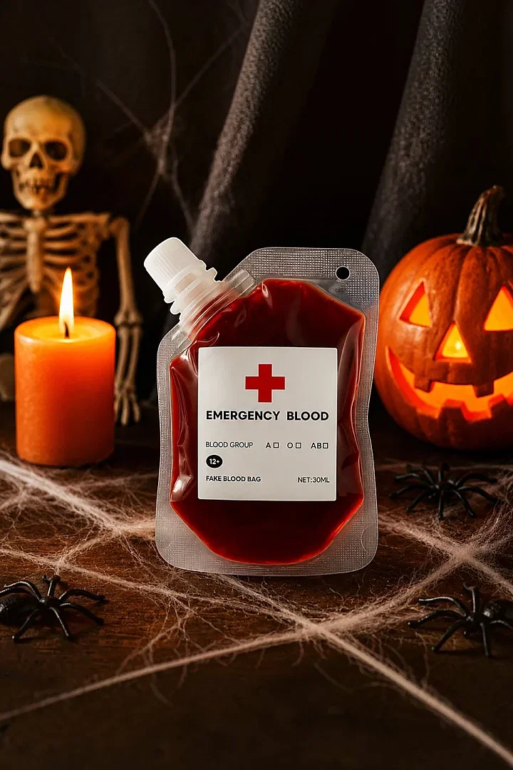 Cadılar Bayramı Halloween Yapay Kan Acil Kan Torbası 30 ml - 1