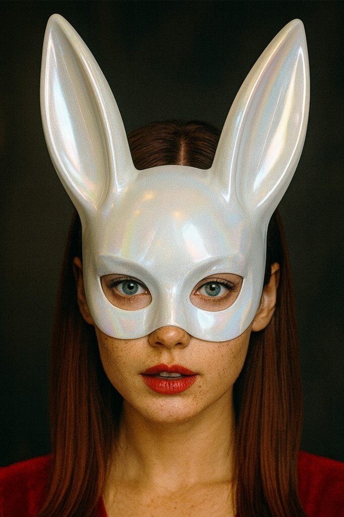 Beysüs Cadılar Bayramı Tavşan Maskesi Beyaz - 1