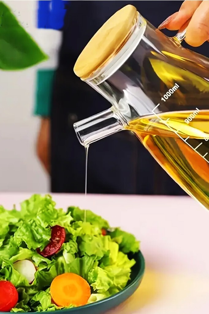 Beysüs Cam Yağdanlık Bambu Kapaklı Borosilikat 1000 m - 4