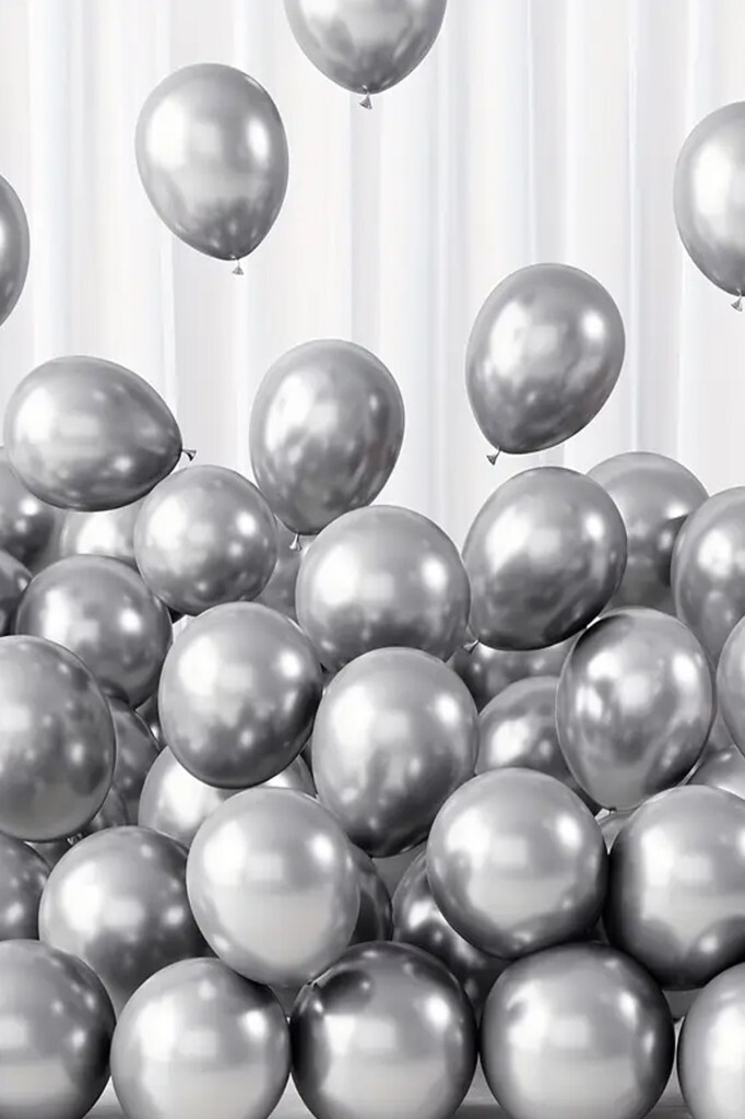 Beysüs Gümüş Krom Balon 7 adet 12inç - 4