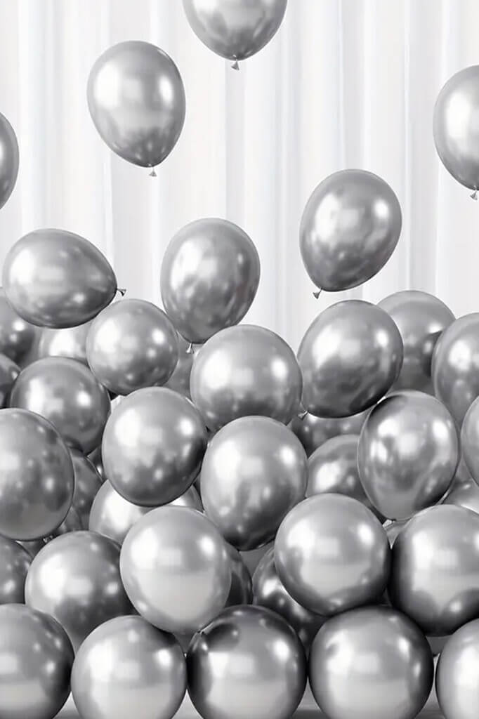 Beysüs Gümüş Krom Balon 7 adet 12inç - 4