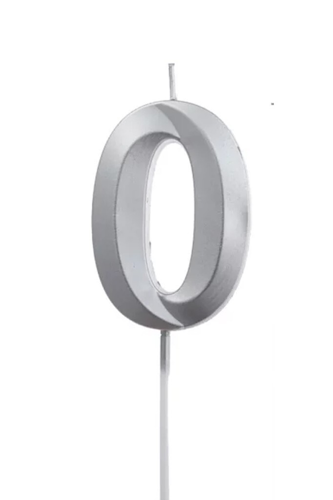 Beysüs Gümüş Rengi 0 Rakam Pasta Mumu - 1