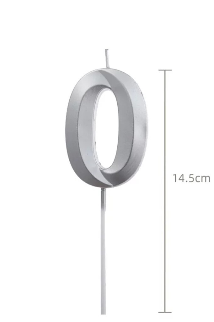 Beysüs Gümüş Rengi 0 Rakam Pasta Mumu - 2