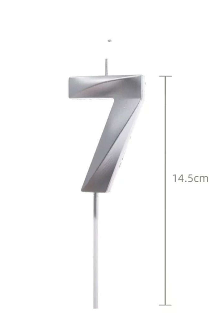 Beysüs Gümüş Rengi 7 Rakam Pasta Mumu - 2