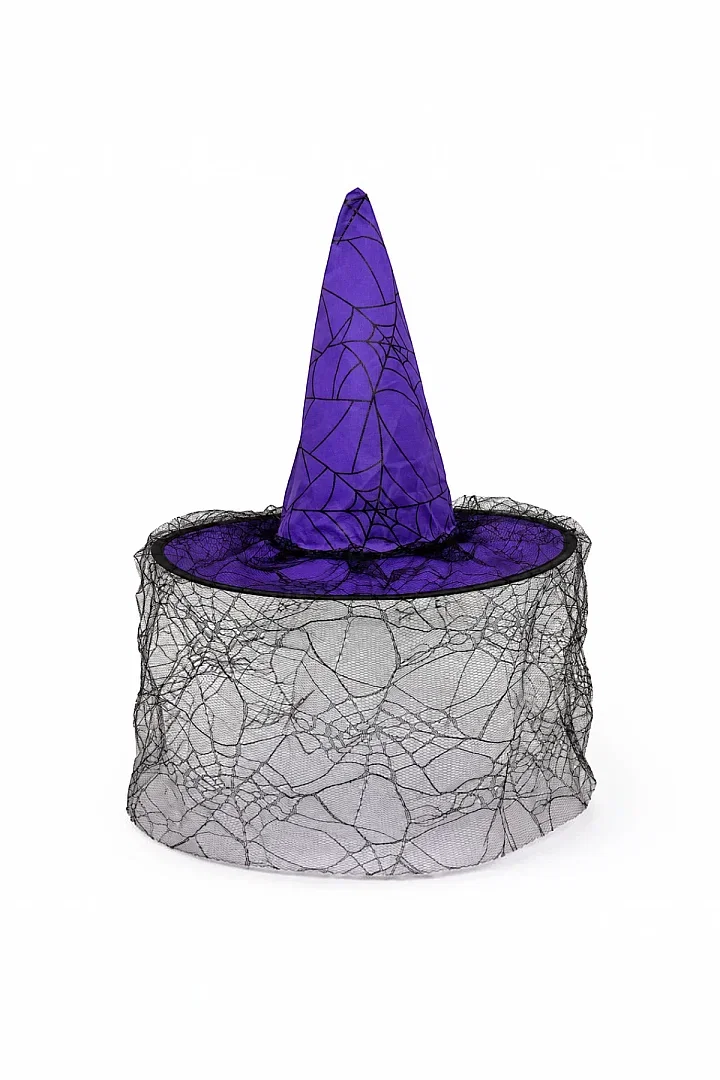 Beysüs Halloween Cadı Şapkası Mor Tüllü - 2