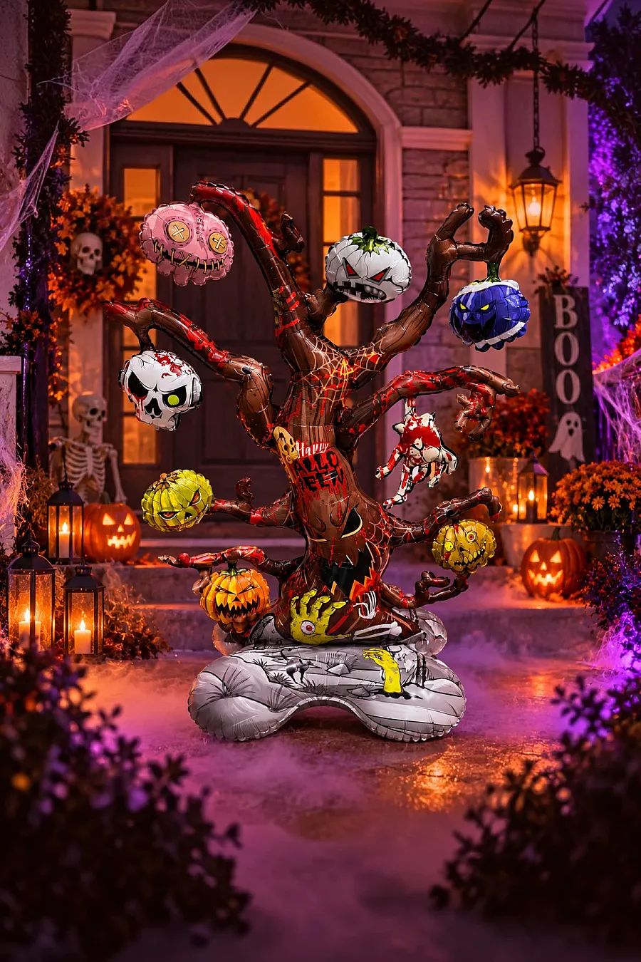 Halloween Cadılar Bayramı Ayaklı Folyo Balon Ağaç - 1