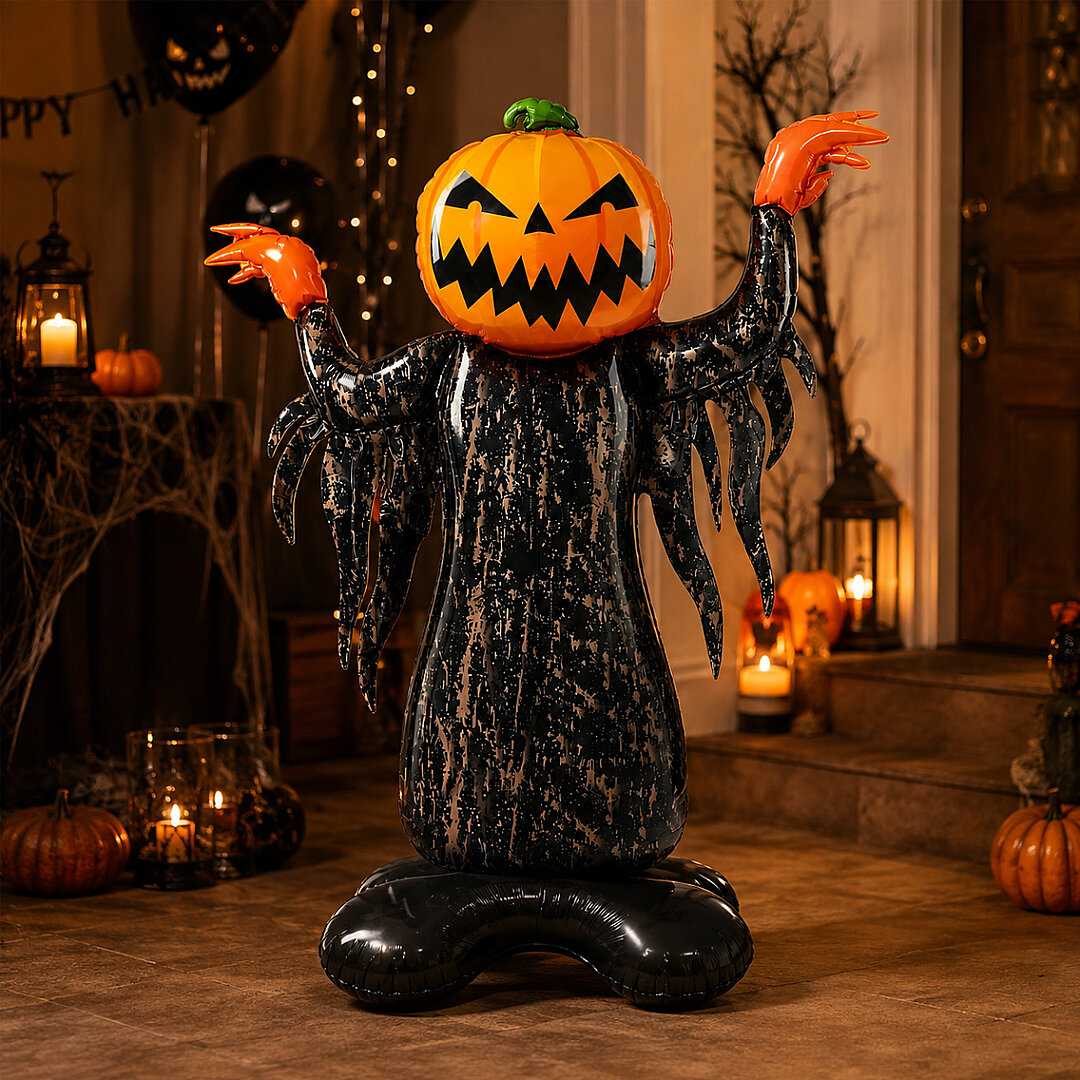 Beysüs Halloween Cadılar Bayramı Ayaklı Folyo Balon Bal Kabağı - 1