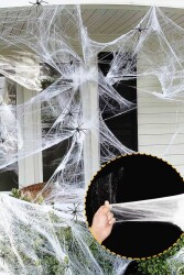 Beysüs Halloween Cadılar Bayramı Beyaz Renk Örümcek Ağı Seti - 6