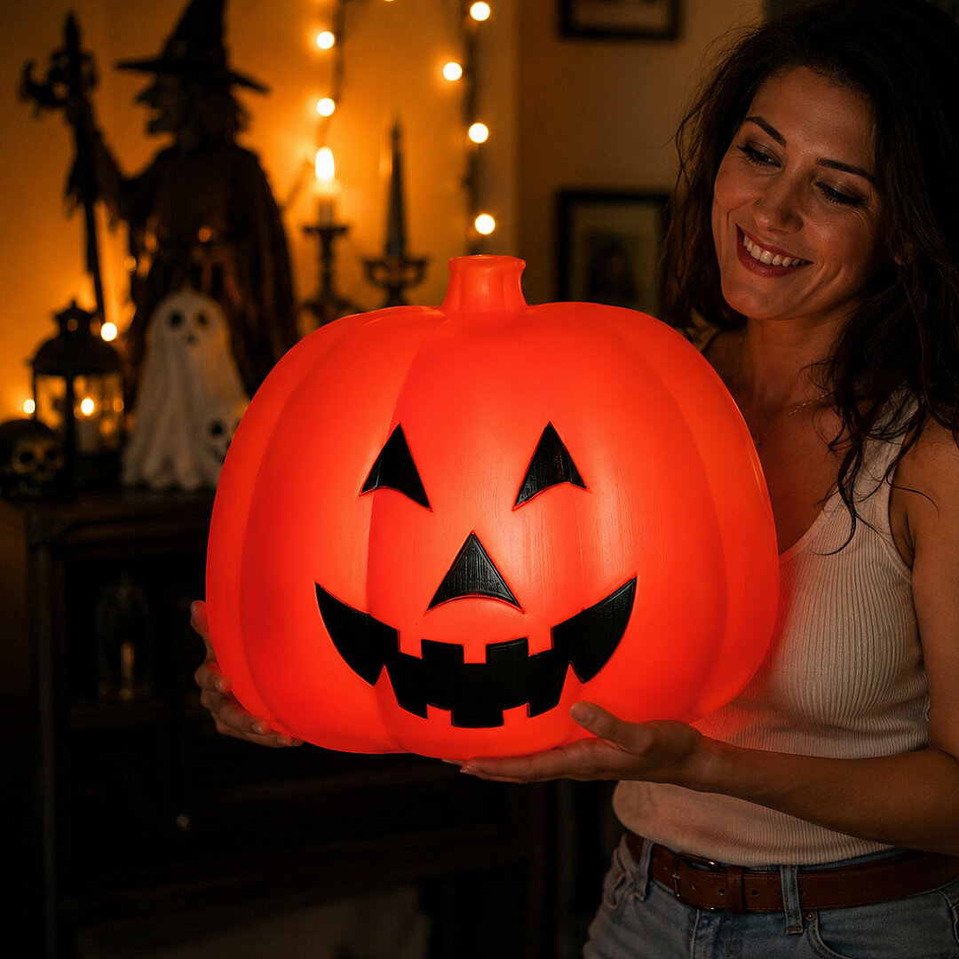 Beysüs Halloween Cadılar Bayramı Dev Balkabağı 45 cm Işıklı Sensörlü - 3