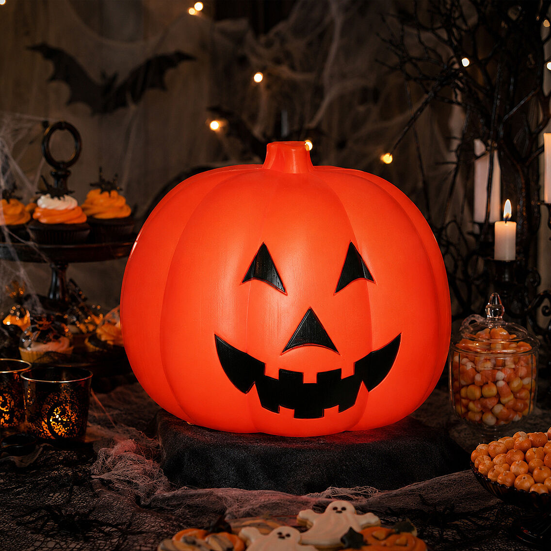 Beysüs Halloween Cadılar Bayramı Dev Balkabağı 45 cm Işıklı Sensörlü - 5