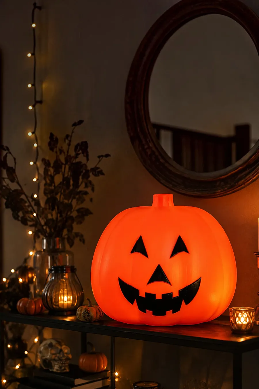 Halloween Cadılar Bayramı Dev Balkabağı 45 cm Işıklı Sensörlü - 5