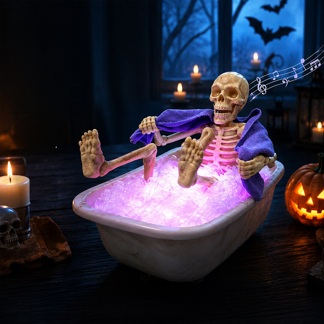 Beysüs Halloween Cadılar Bayramı Duş Alan Küvetli İskelet - 1