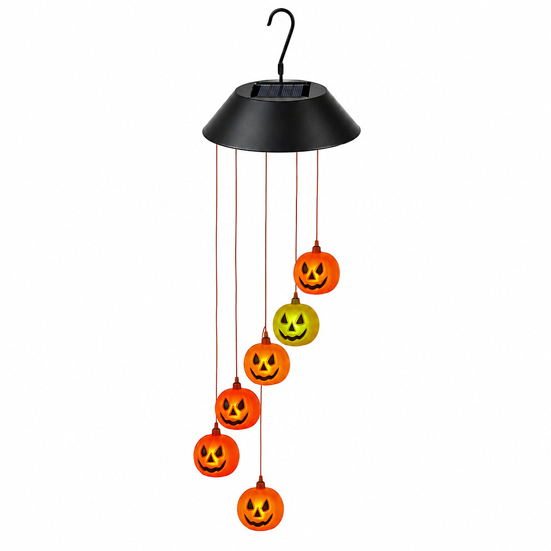 Beysüs Halloween Cadılar Bayramı Güneş Enerjili Renkli LED Işıklı Asma BALKABAĞI Dekor 6’lı - 2