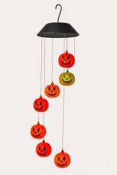 Beysüs Halloween Cadılar Bayramı Güneş Enerjili Renkli LED Işıklı Asma BALKABAĞI Dekor 6’lı - 1