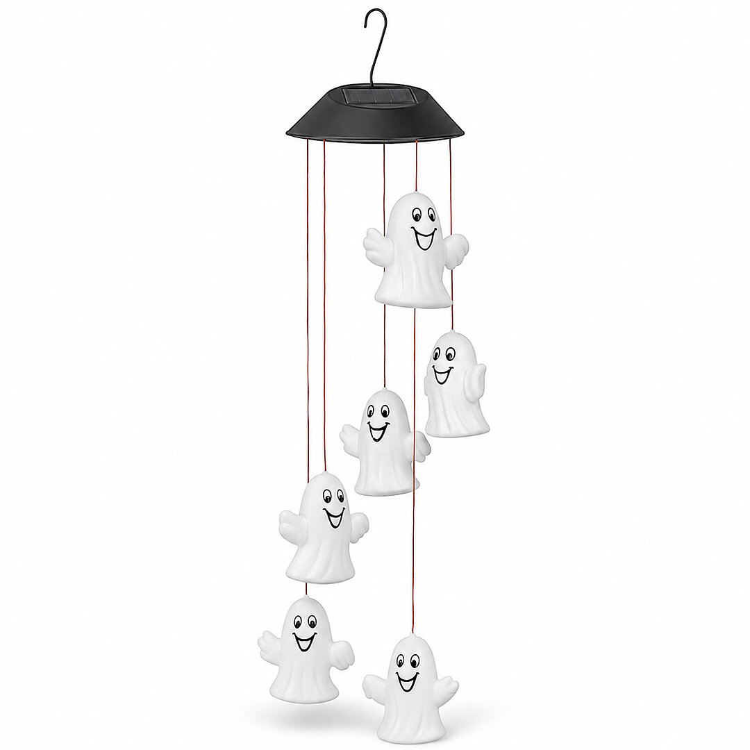 Beysüs Halloween Cadılar Bayramı Güneş Enerjili Renkli LED Işıklı Asma HAYALET Dekor 6’lı - 1