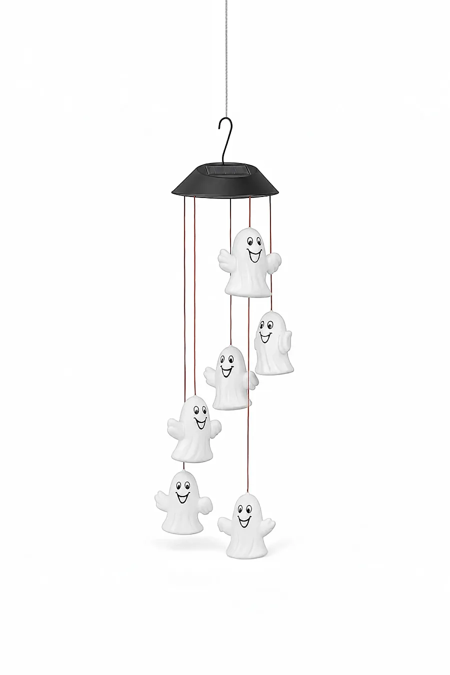 Halloween Cadılar Bayramı Güneş Enerjili Renkli LED Işıklı Asma HAYALET Dekor 6’lı - 2
