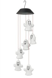 Beysüs Halloween Cadılar Bayramı Güneş Enerjili Renkli LED Işıklı Asma HAYALET Dekor 6’lı - 1