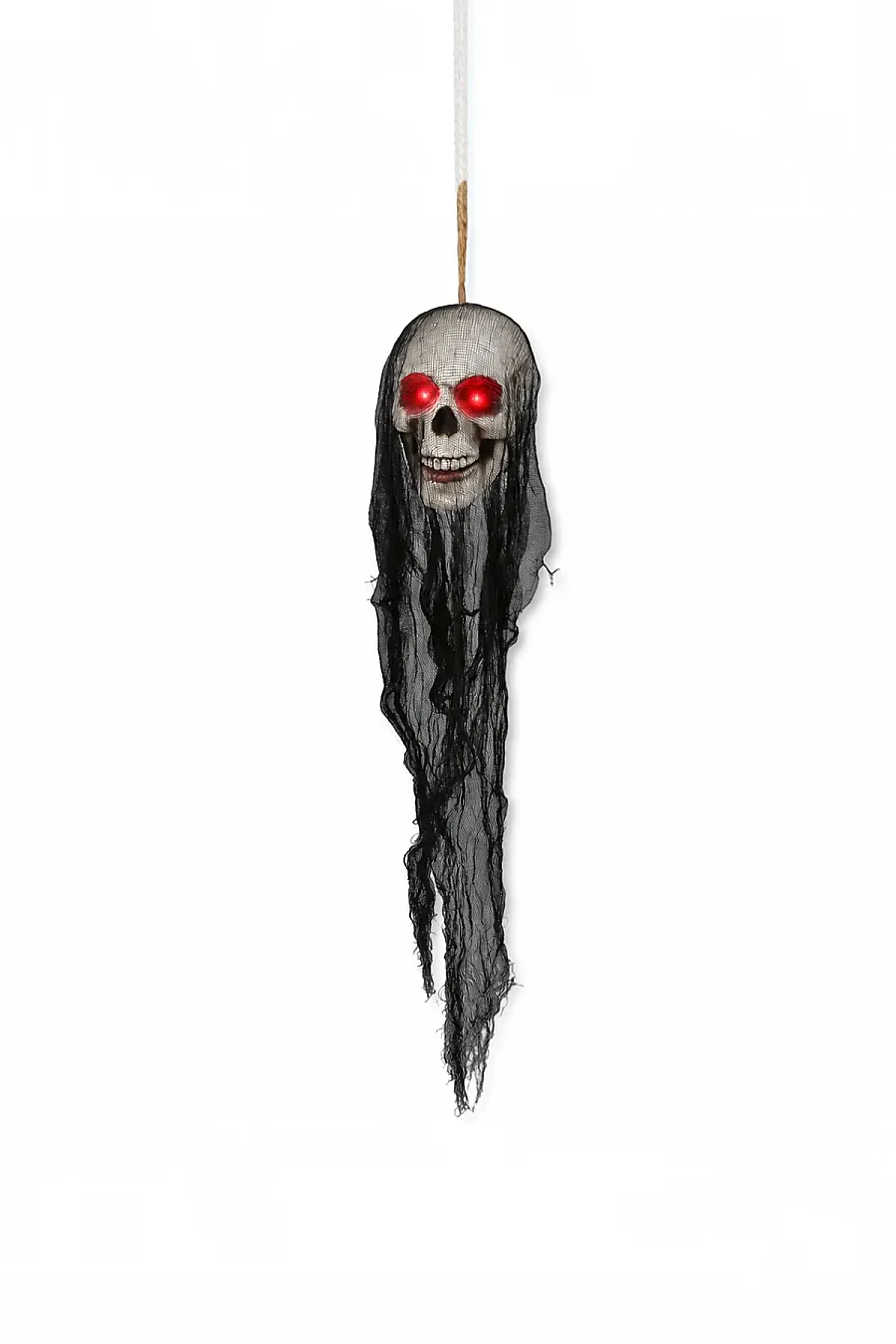 Halloween Cadılar Bayramı Işıklı Kafatası Tüllü Asma Dekor - 2